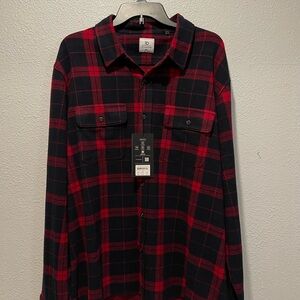 7 Diamonds Black and Red Checkered Button Down Shirt